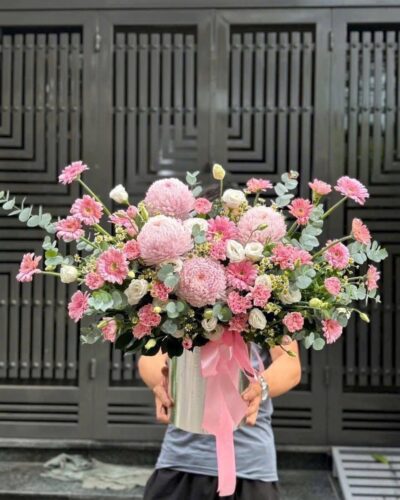 Lẵng Hoa Mộc Nhiên Thanh Thoát - BBLH19
